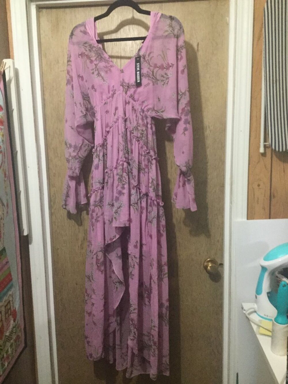 NWT Steve Madden floral print purple/pink fairy core dress size XS 16 pit to pit